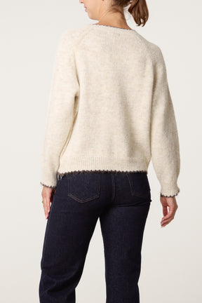 Cardigan With Multicoloured Button Detail