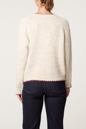Cardigan With Multicoloured Button Detail