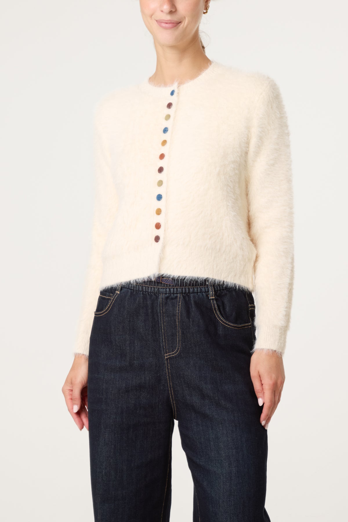 Multicoloured Button Through Cardigan
