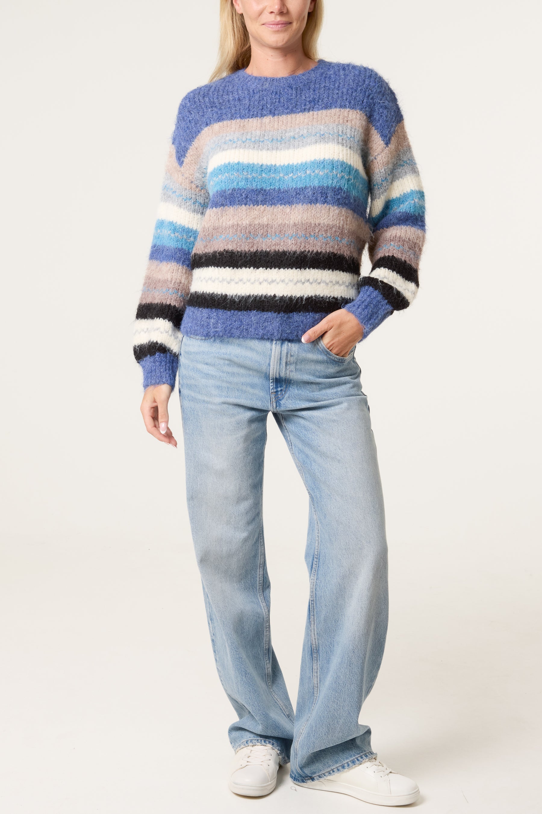 Striped Round Neck Knit Jumper
