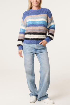 Striped Round Neck Knit Jumper