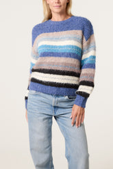 Striped Round Neck Knit Jumper
