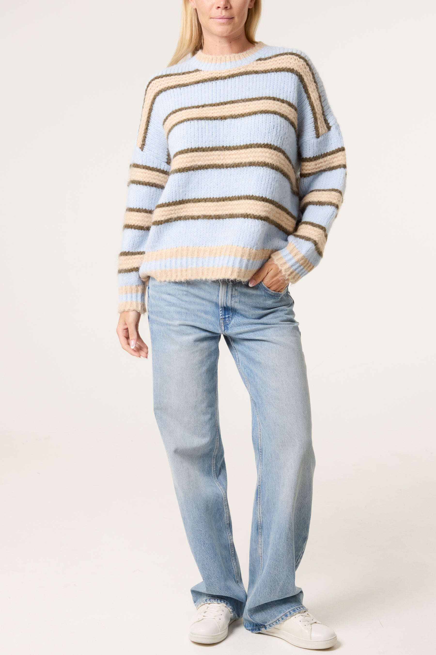 Striped Round Neck Knit Jumper