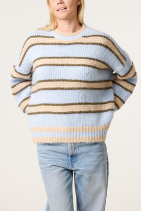 Striped Round Neck Knit Jumper
