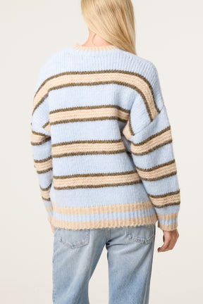 Striped Round Neck Knit Jumper