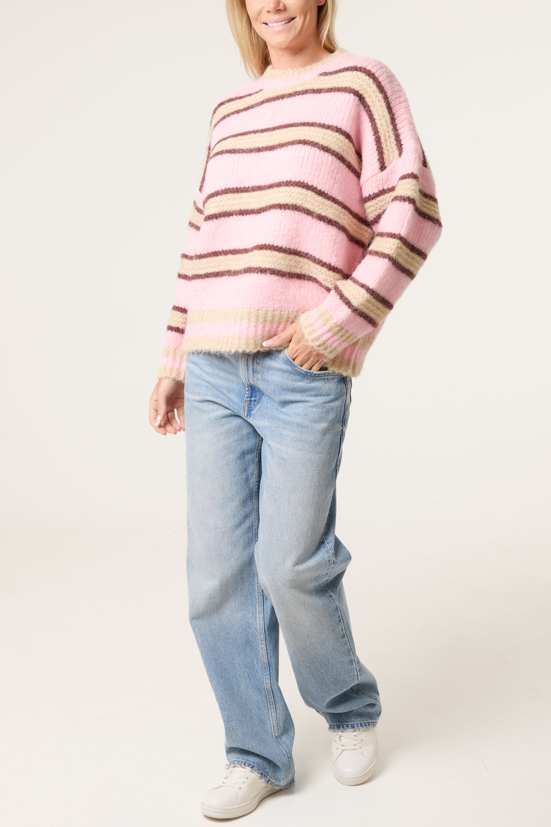 Striped Round Neck Knit Jumper