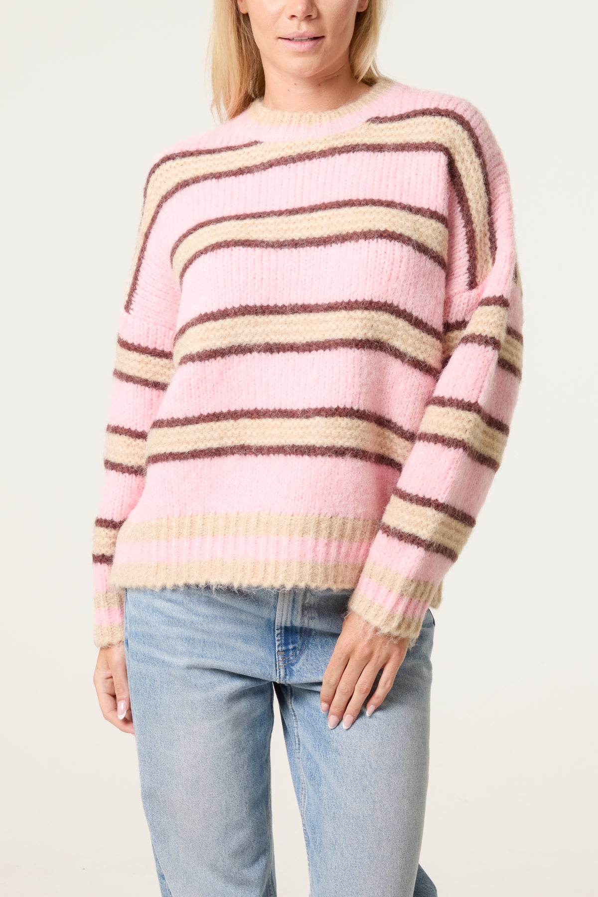 Striped Round Neck Knit Jumper