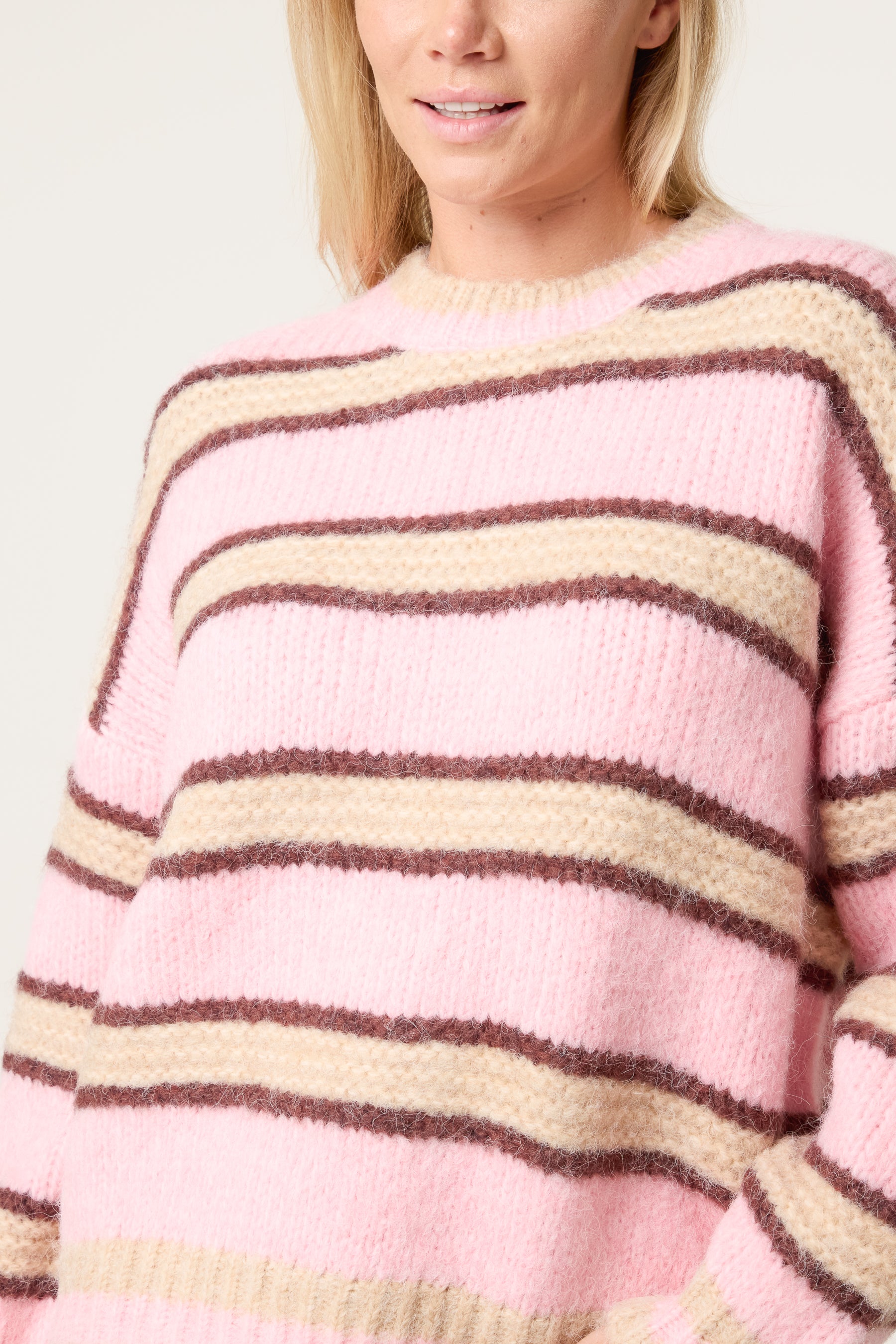 Striped Round Neck Knit Jumper