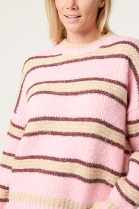 Striped Round Neck Knit Jumper