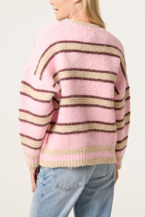 Striped Round Neck Knit Jumper