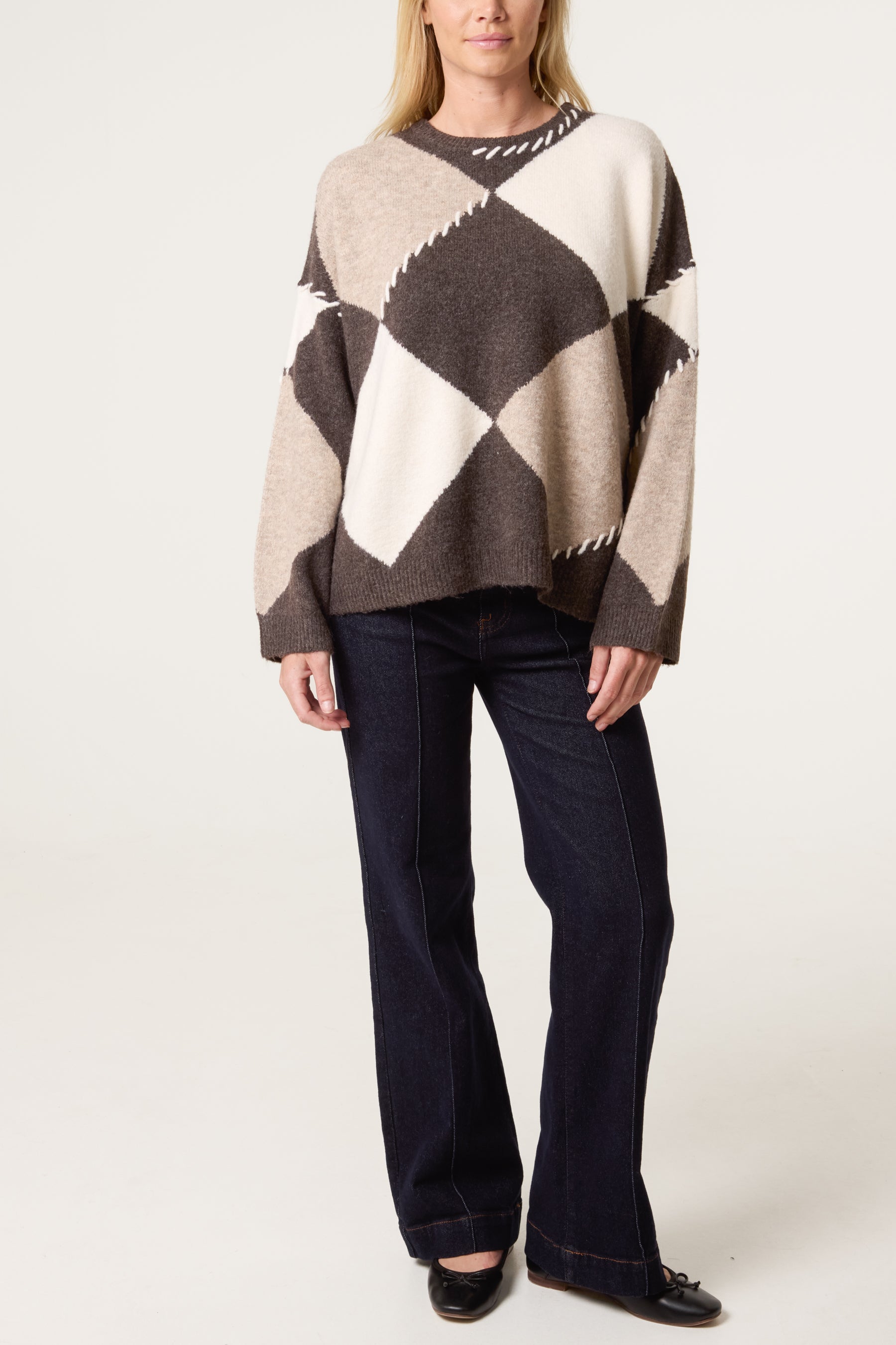 Stitch Argyle Style Jumper