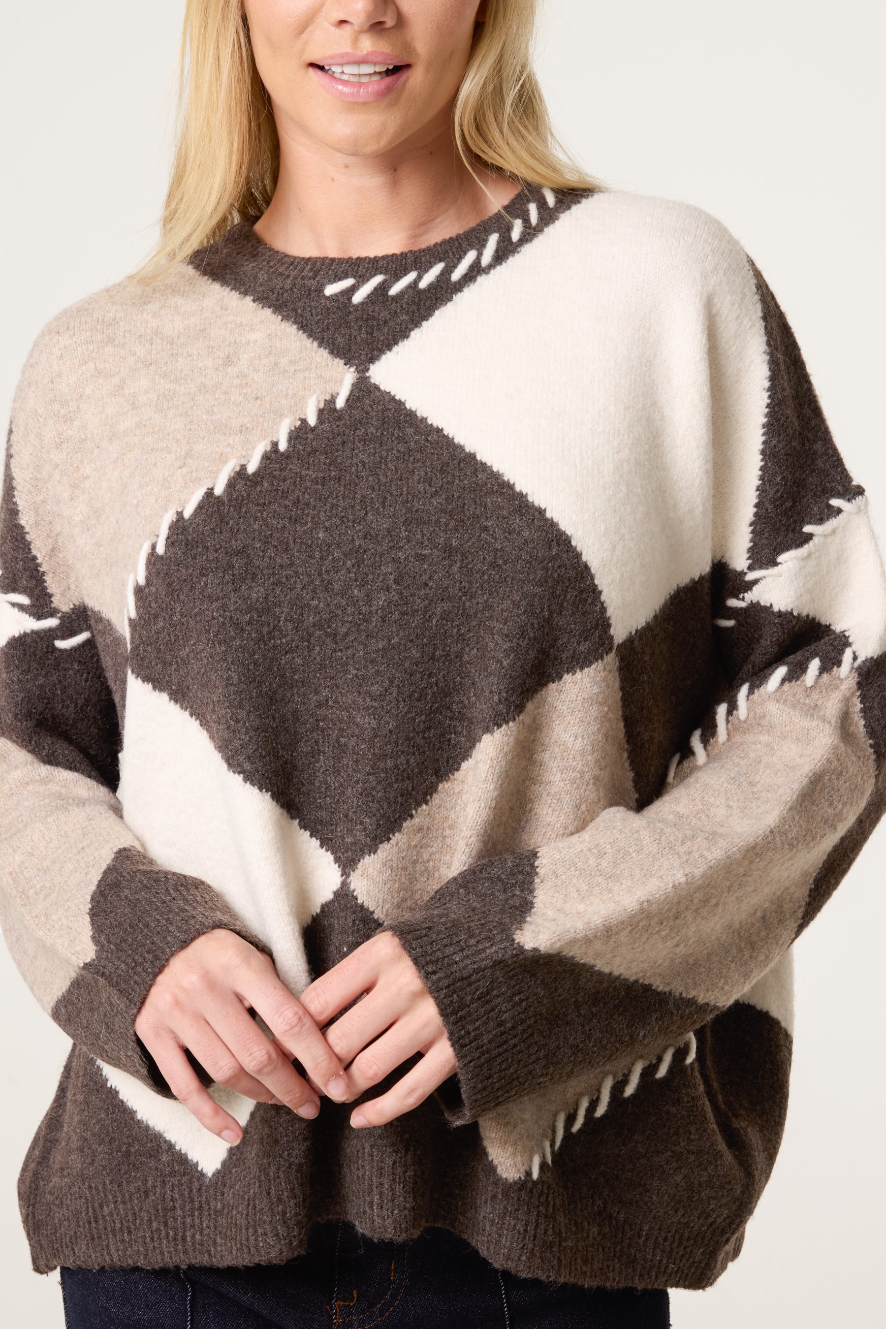 Stitch Argyle Style Jumper
