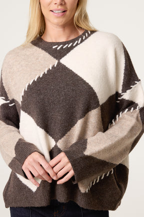 Stitch Argyle Style Jumper
