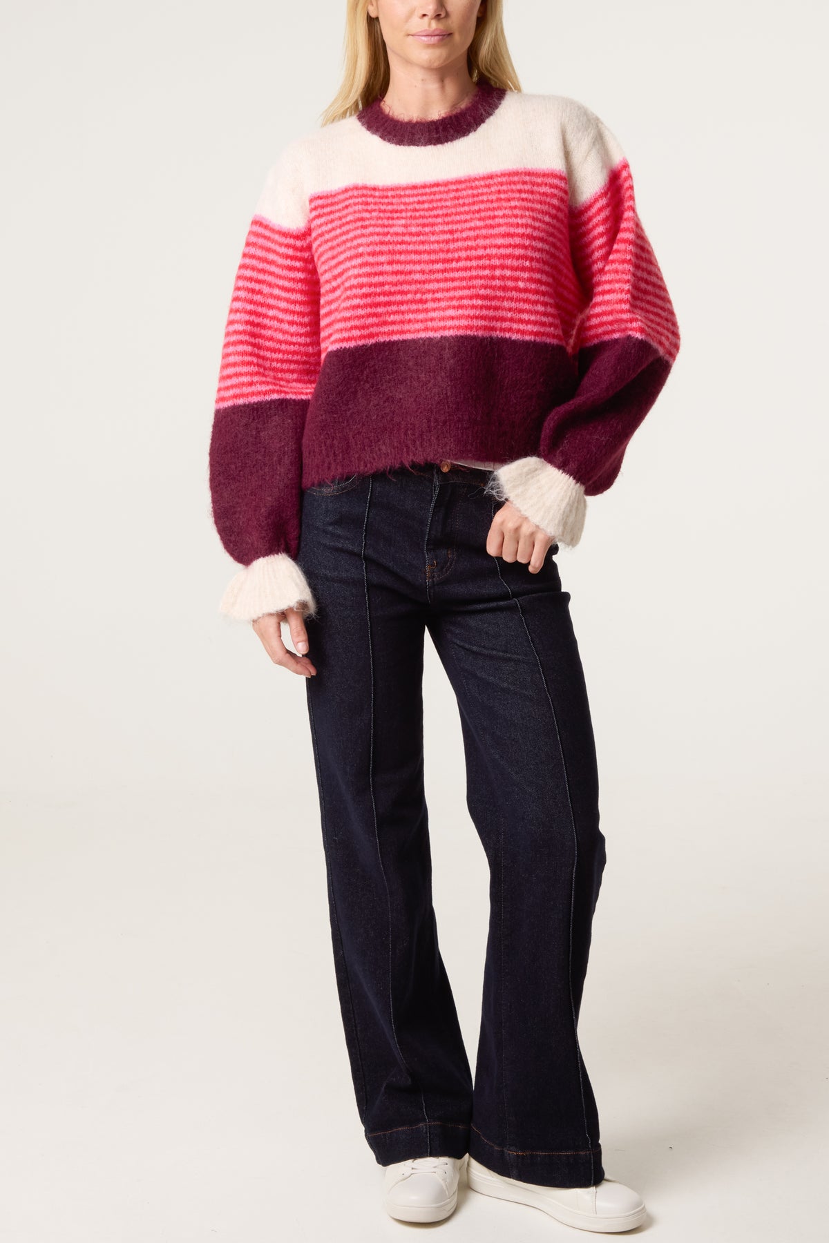 Striped Round Neck Knit Jumper