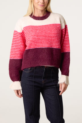 Striped Round Neck Knit Jumper