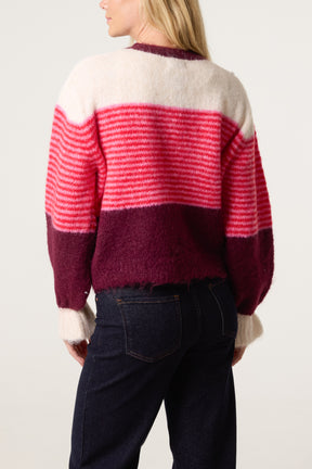 Striped Round Neck Knit Jumper