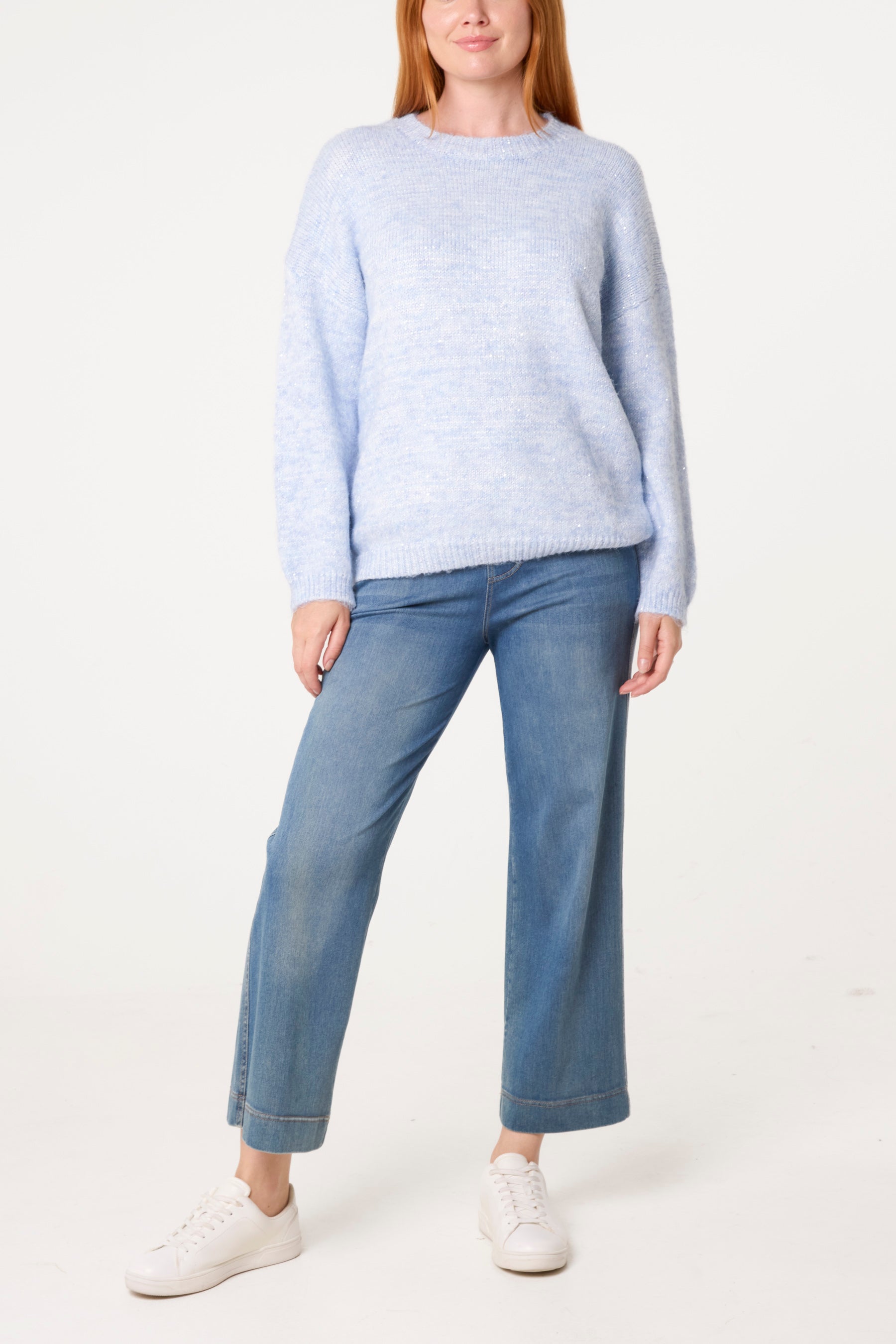 Sequin Round Neck Knit Jumper