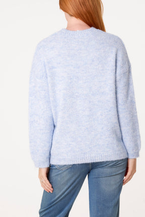 Sequin Round Neck Knit Jumper