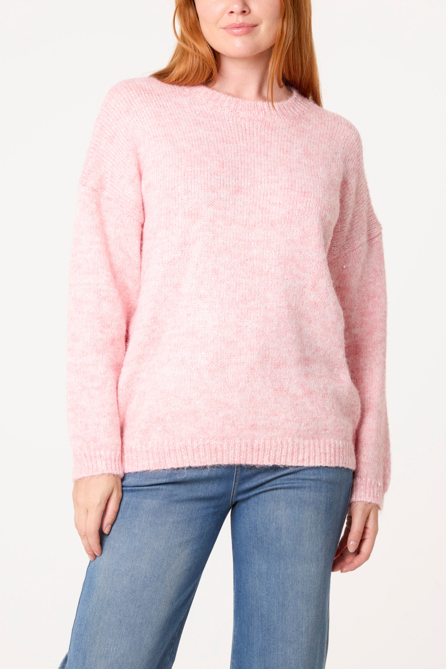 Sequin Round Neck Knit Jumper