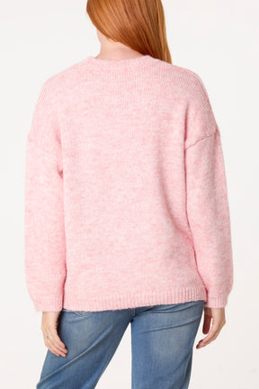 Sequin Round Neck Knit Jumper