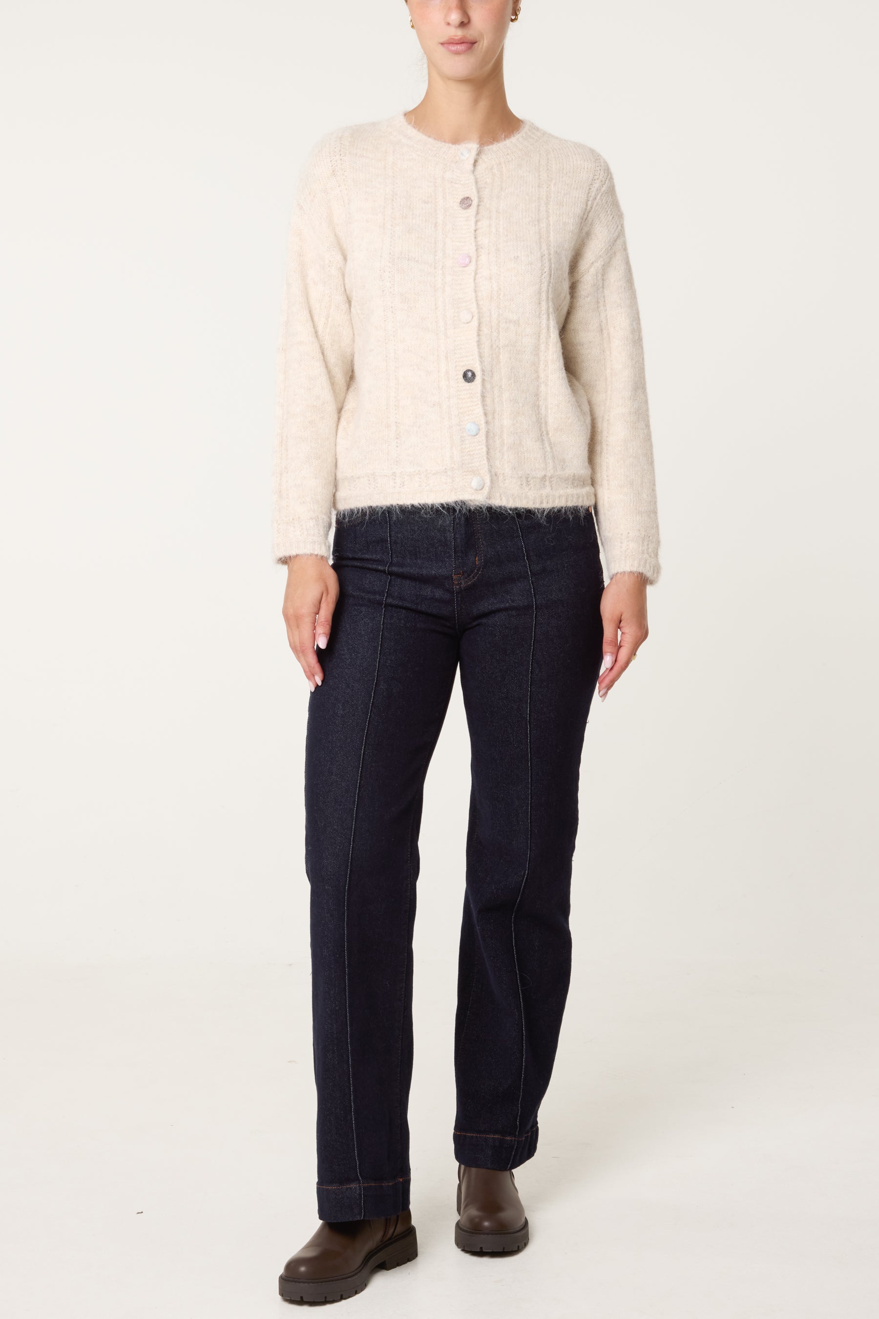 Multicolour Button Through Cardigan