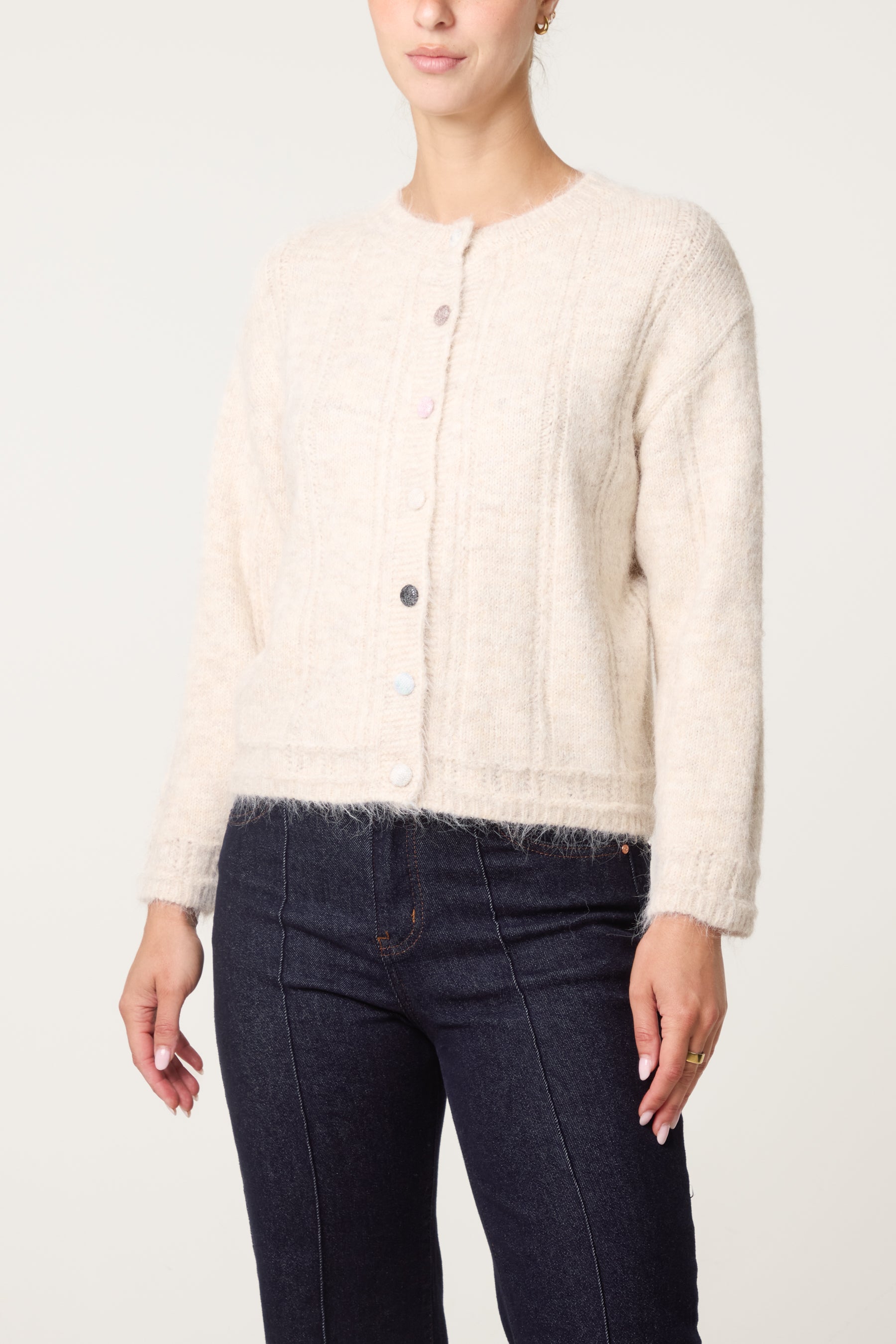Multicolour Button Through Cardigan