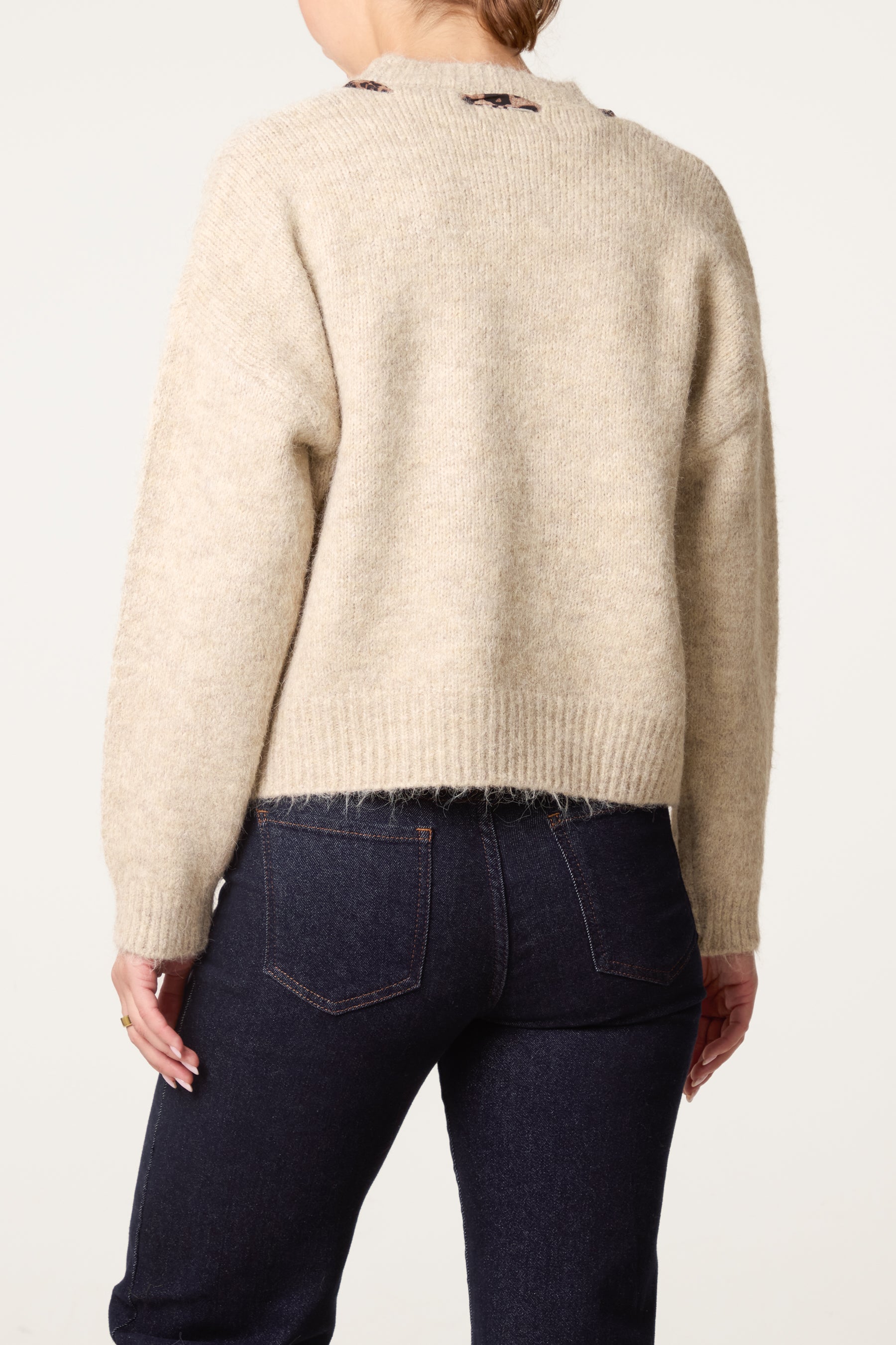 Leopard Tie Detail Knit Jumper