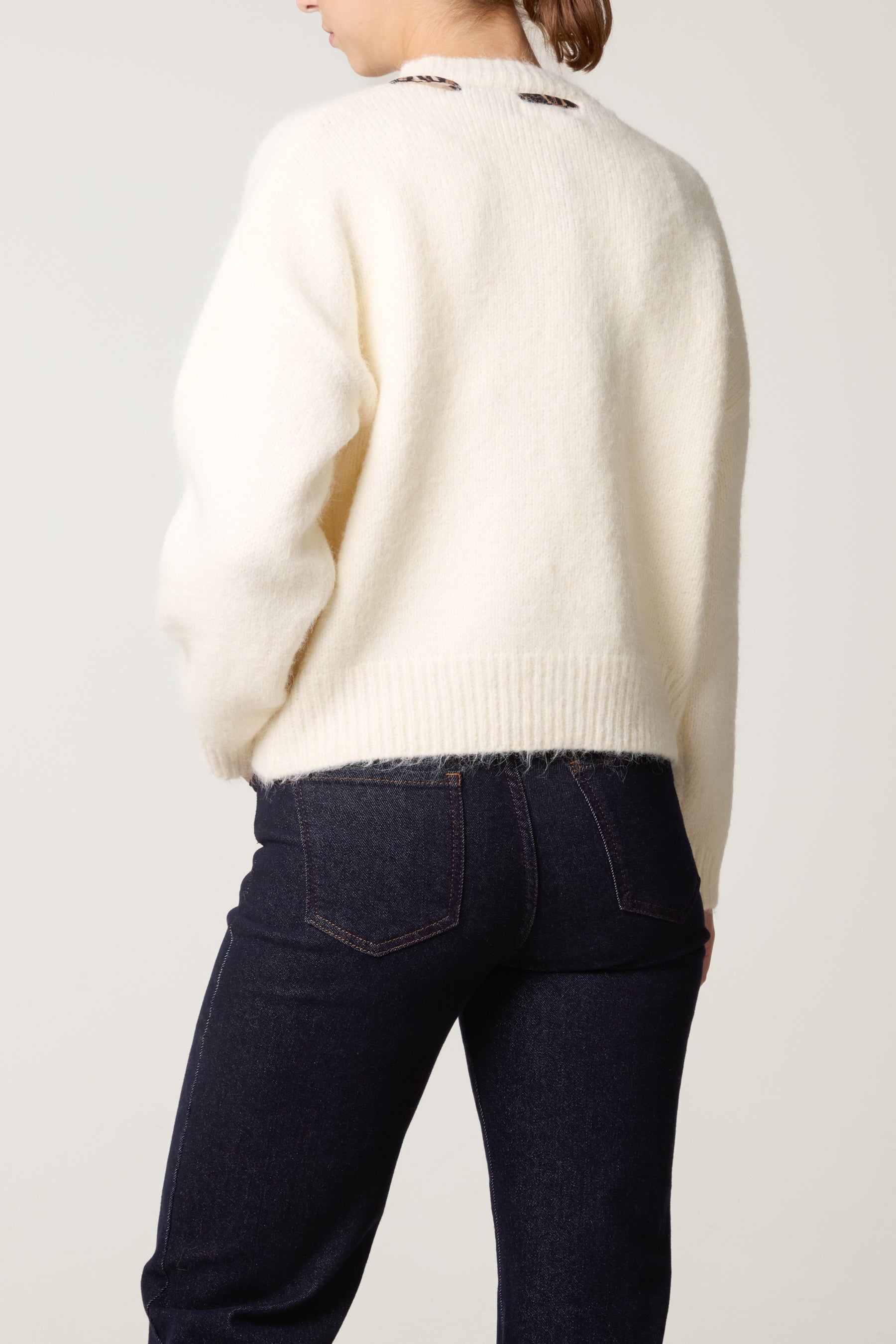 Leopard Tie Detail Knit Jumper