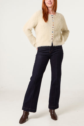 Cardigan With Multicolour Button