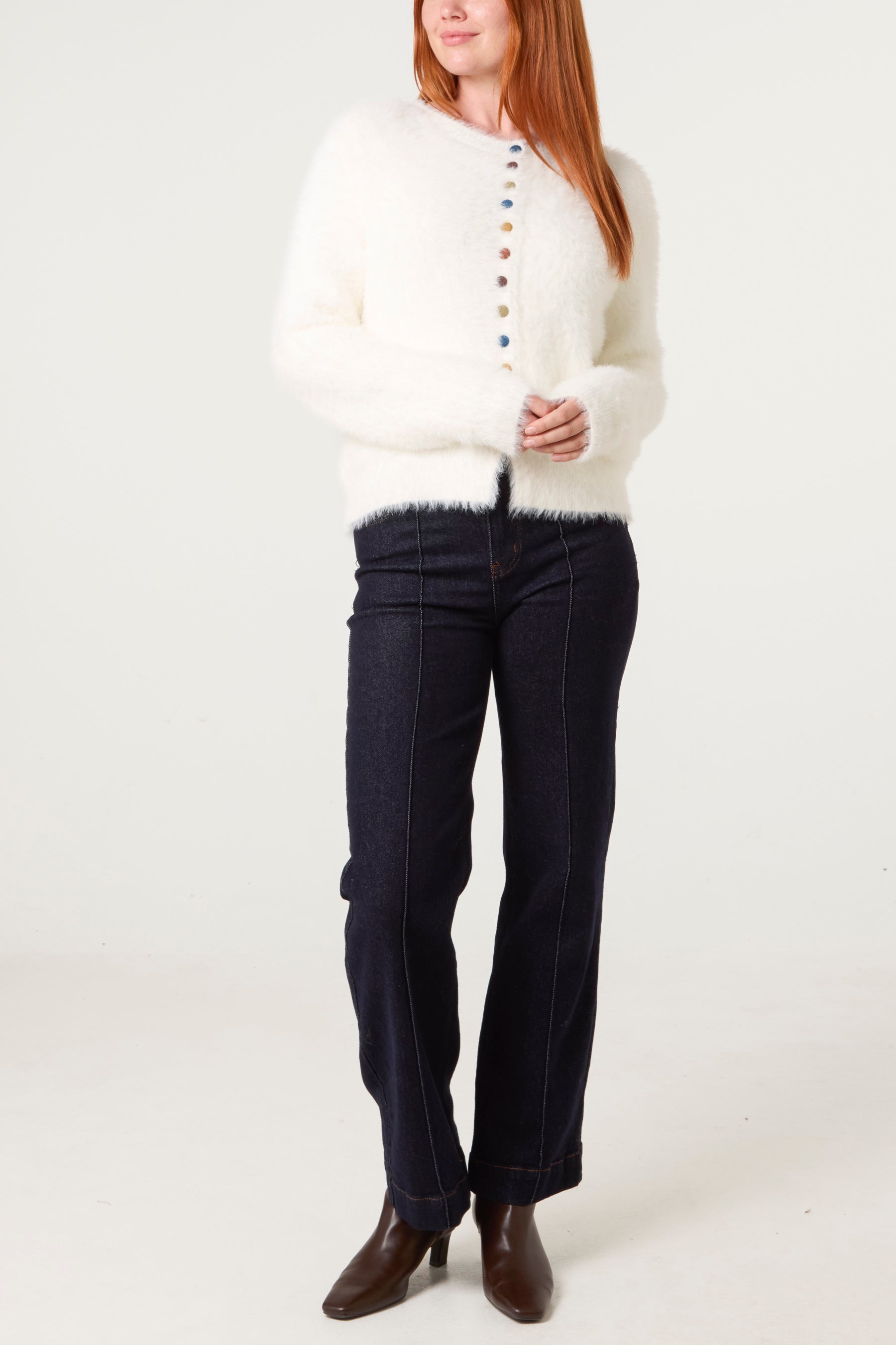 Cardigan With Multicolour Button