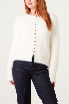 Cardigan With Multicolour Button
