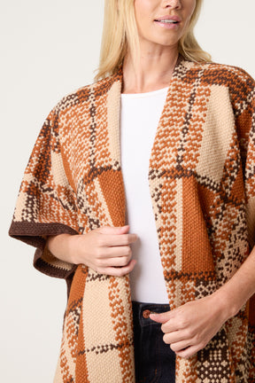 Geometric Patchwork Poncho