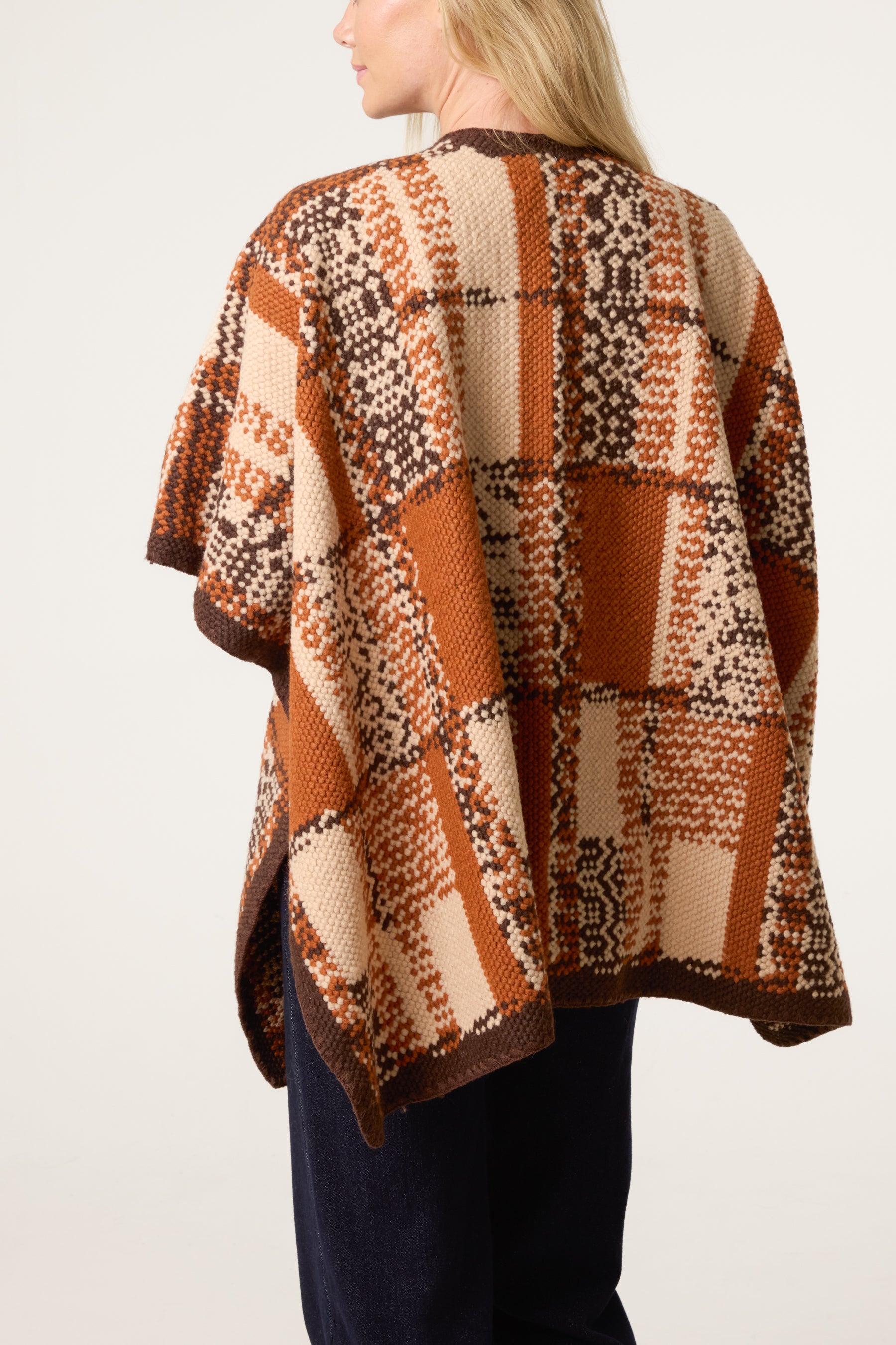 Geometric Patchwork Poncho