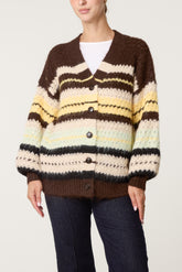 Striped Button Through Cardigan