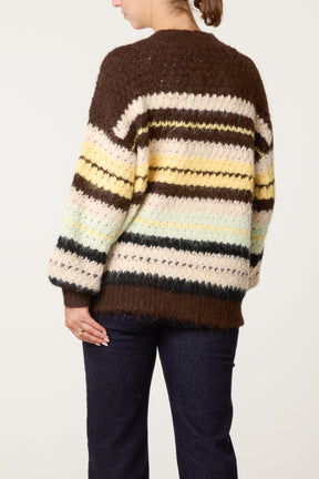 Striped Button Through Cardigan
