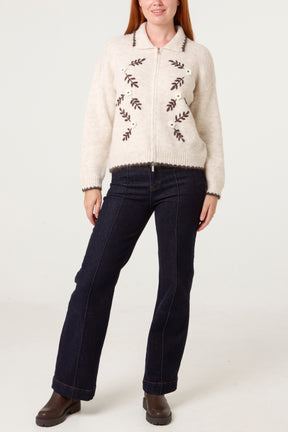 Whimsy 3D Embroidery Knit Cardigan