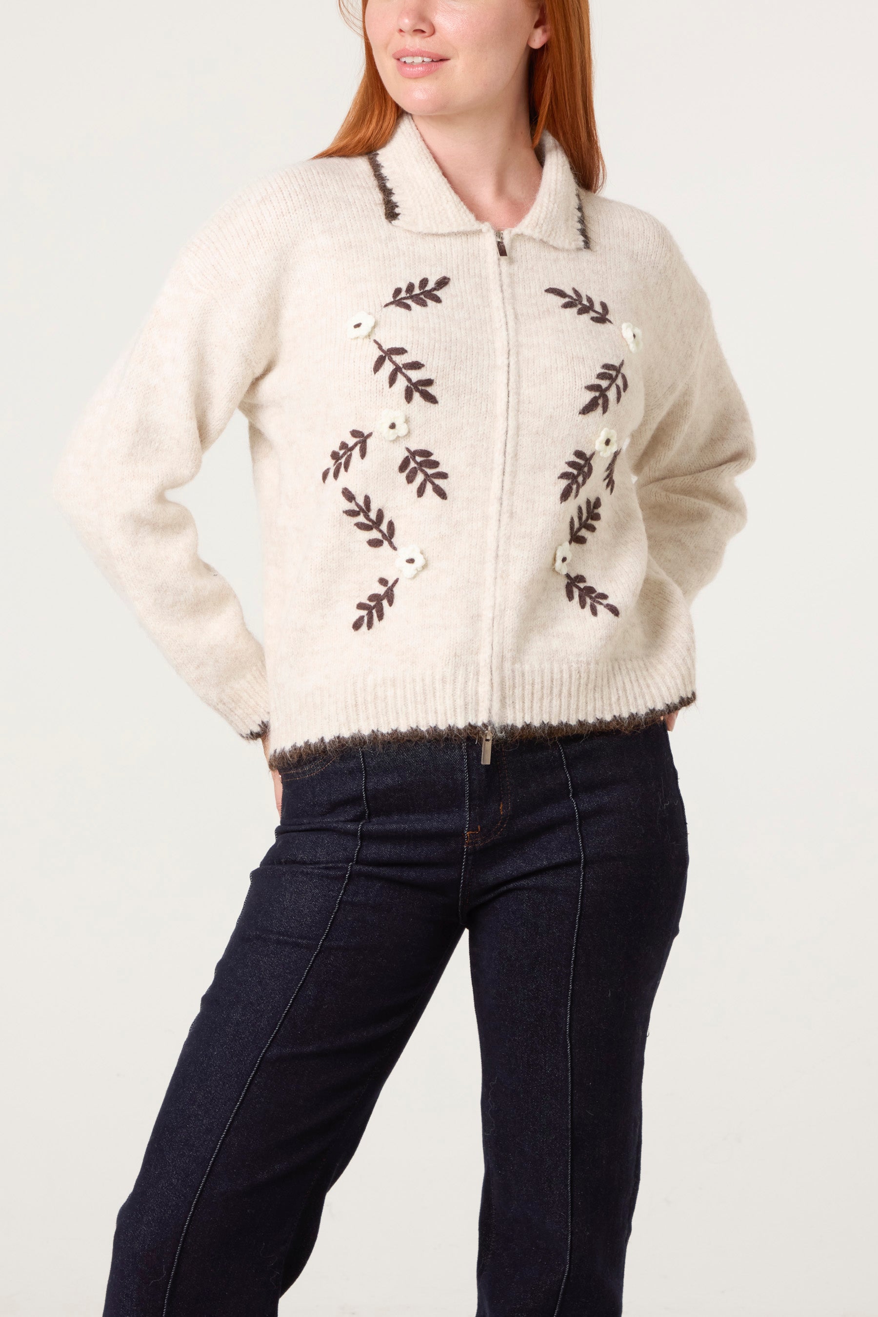 Whimsy 3D Embroidery Knit Cardigan