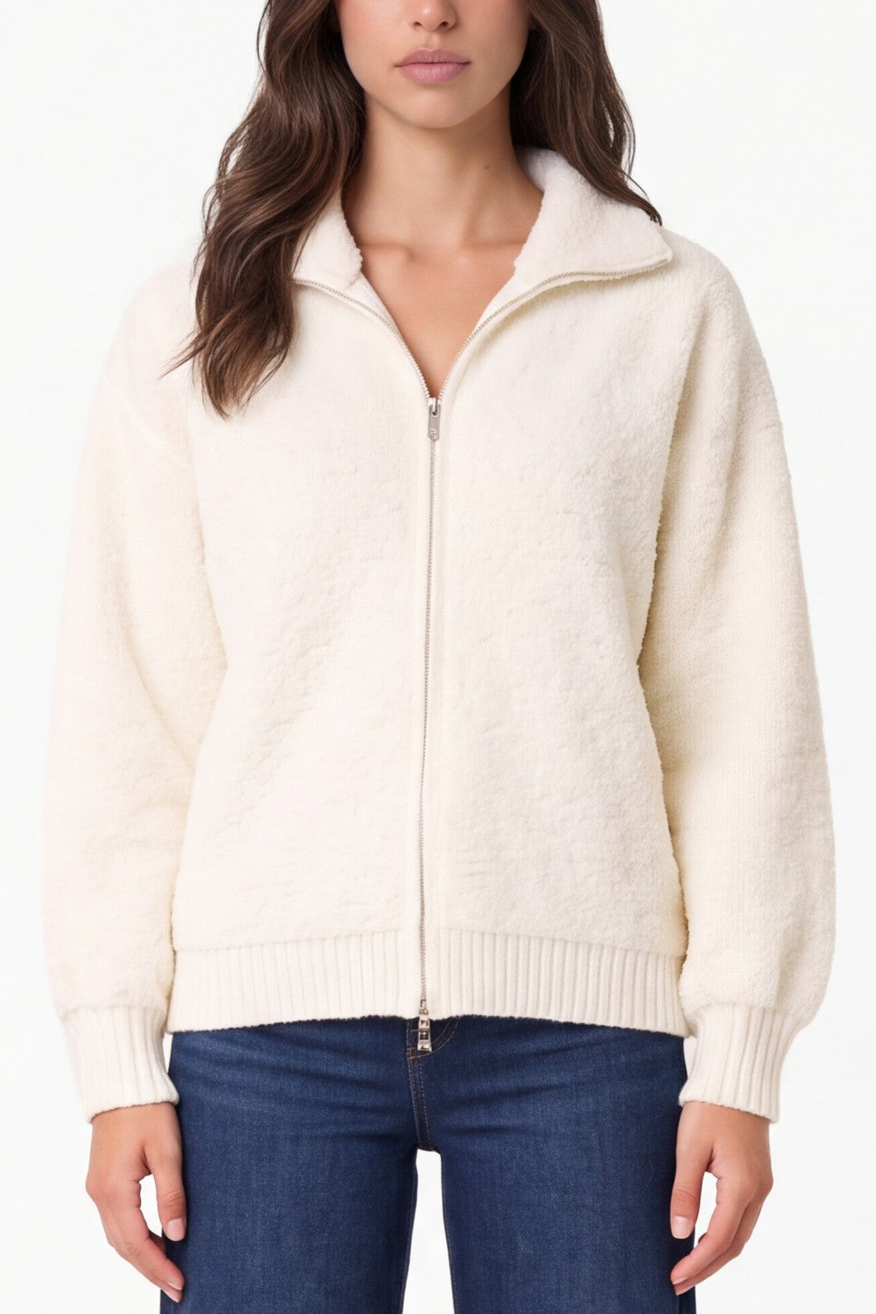 Teddy Fleece Zip -Up Jumper