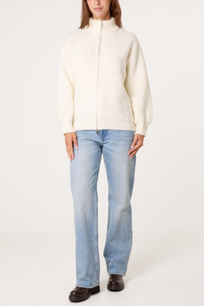 Teddy Fleece Zip -Up Jumper