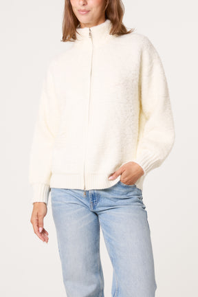 Teddy Fleece Zip -Up Jumper