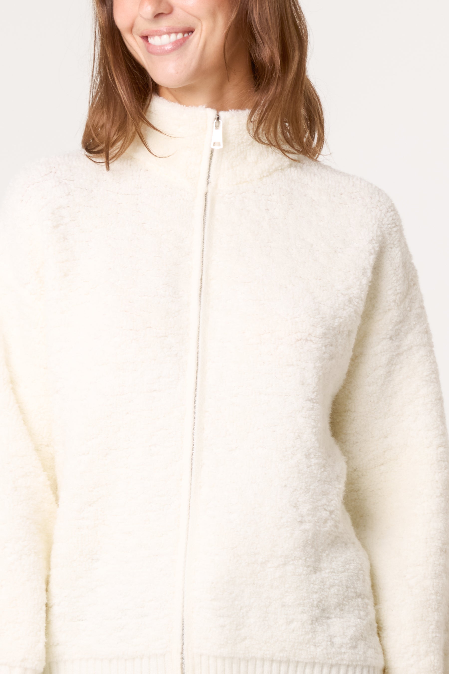Teddy Fleece Zip -Up Jumper