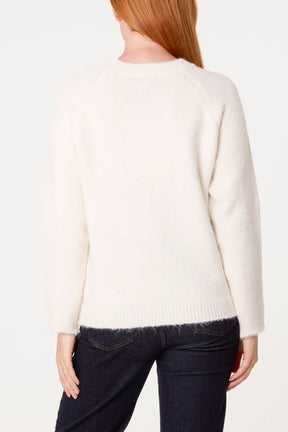Embroidery Polka Dot Knit Jumper
