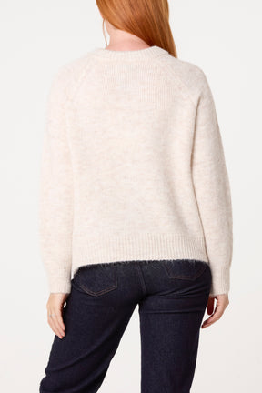 Heart Shaped Button Through Knit Cardigan & Polkadot Bow