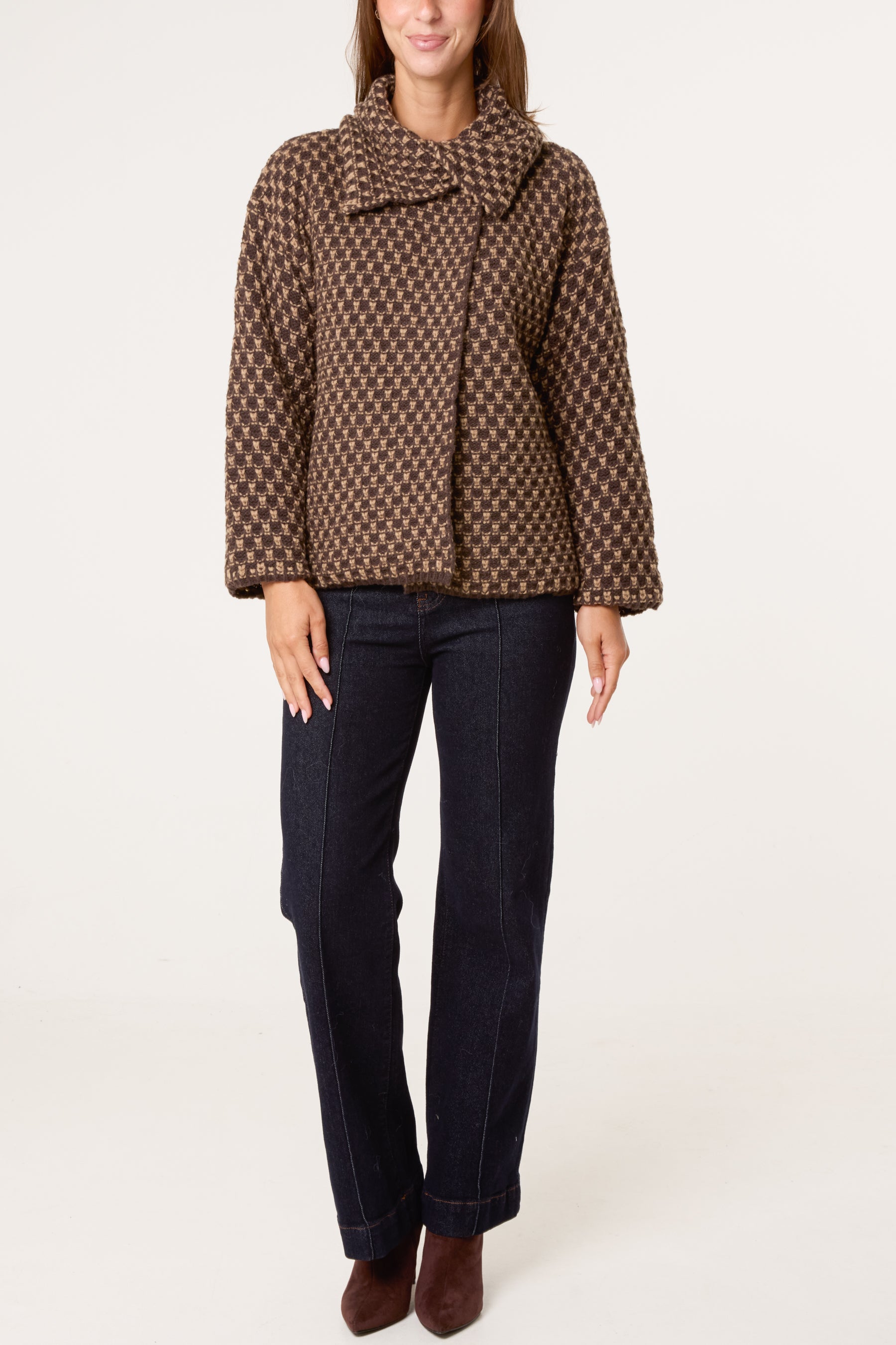 Structured Geo Knit Coat