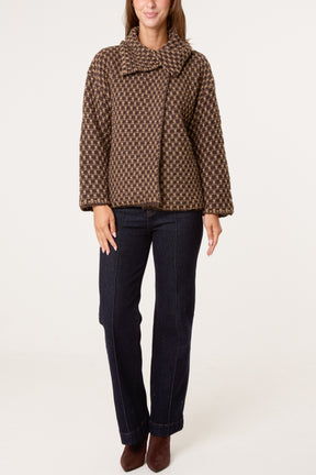Structured Geo Knit Coat