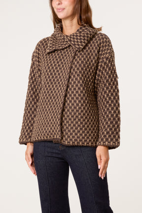 Structured Geo Knit Coat