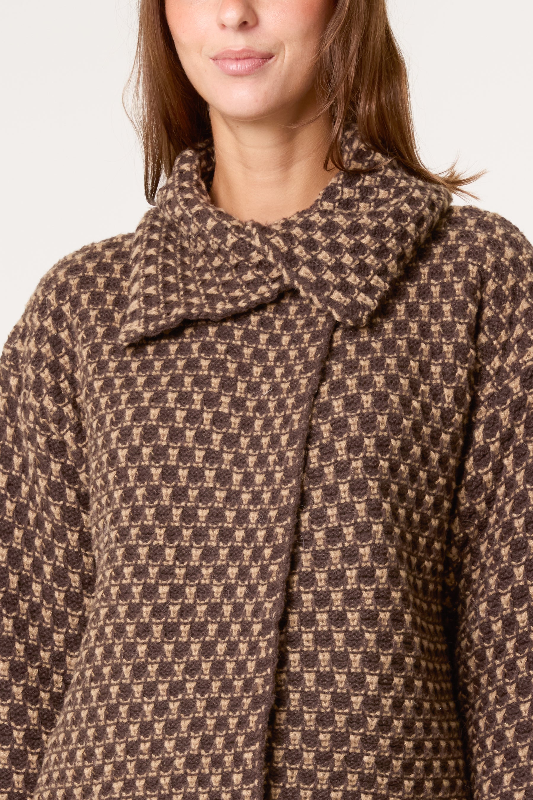 Structured Geo Knit Coat
