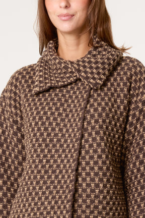 Structured Geo Knit Coat