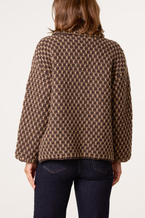 Structured Geo Knit Coat
