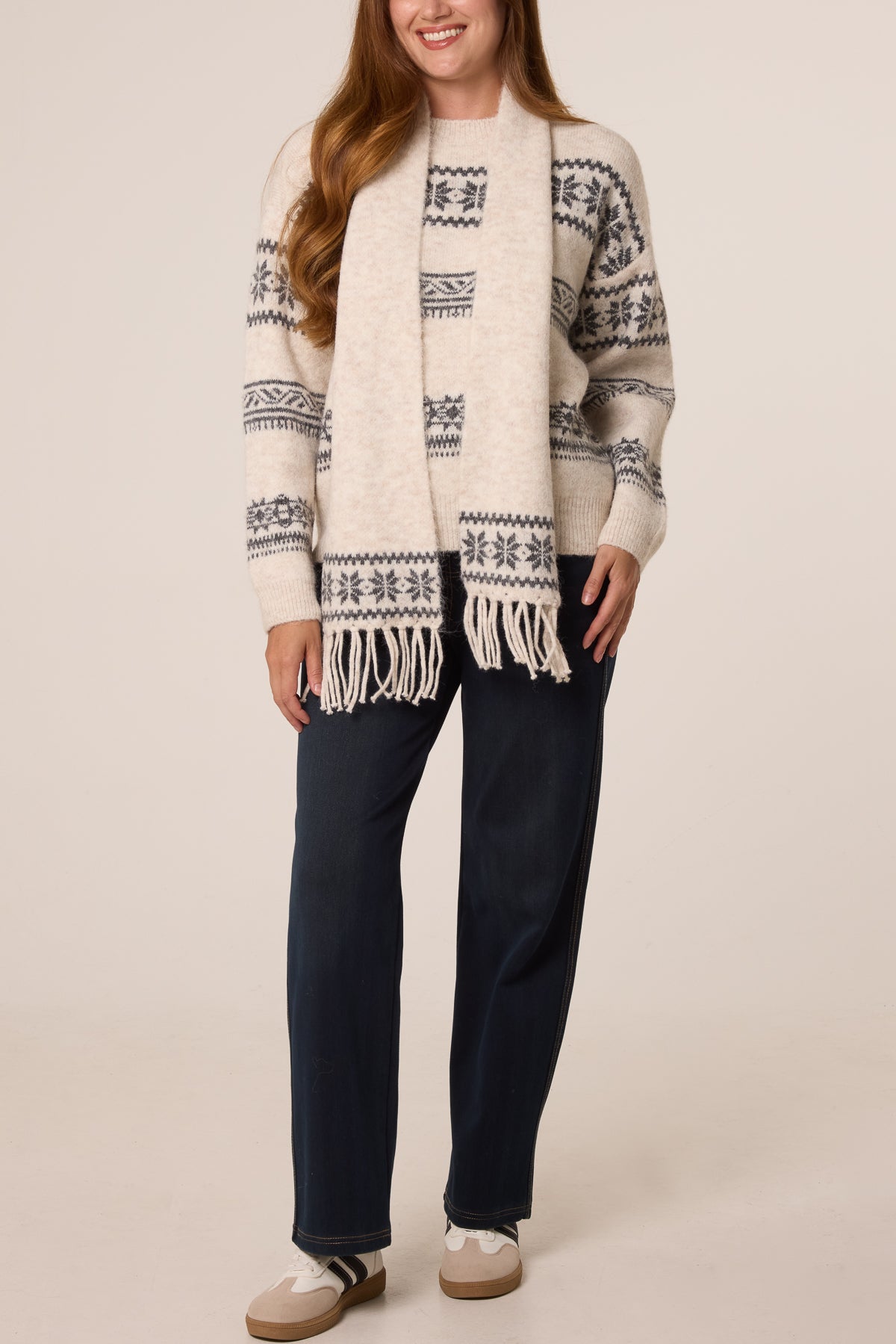 Nordic Inspired Knit Jumper & Scarf
